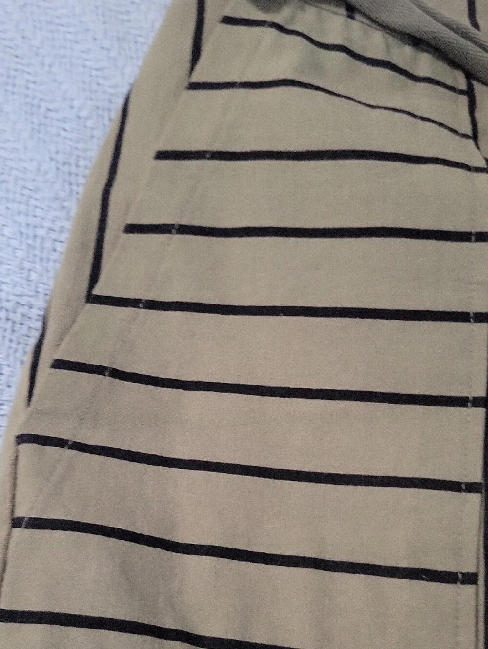 Mod Ref Olive Green and Black Striped Capris